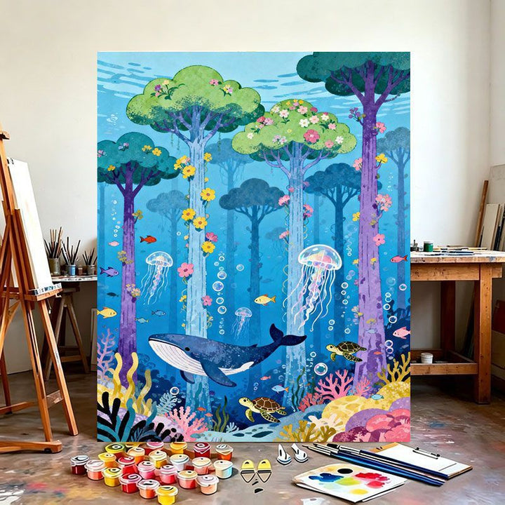Underwater Fantasy Scene Canvas Art Print Kalsten