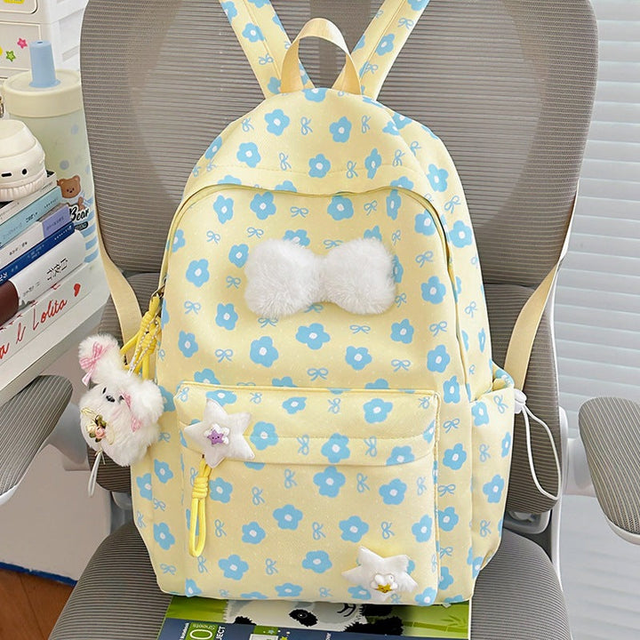 Cute Character Design Floral School Backpack