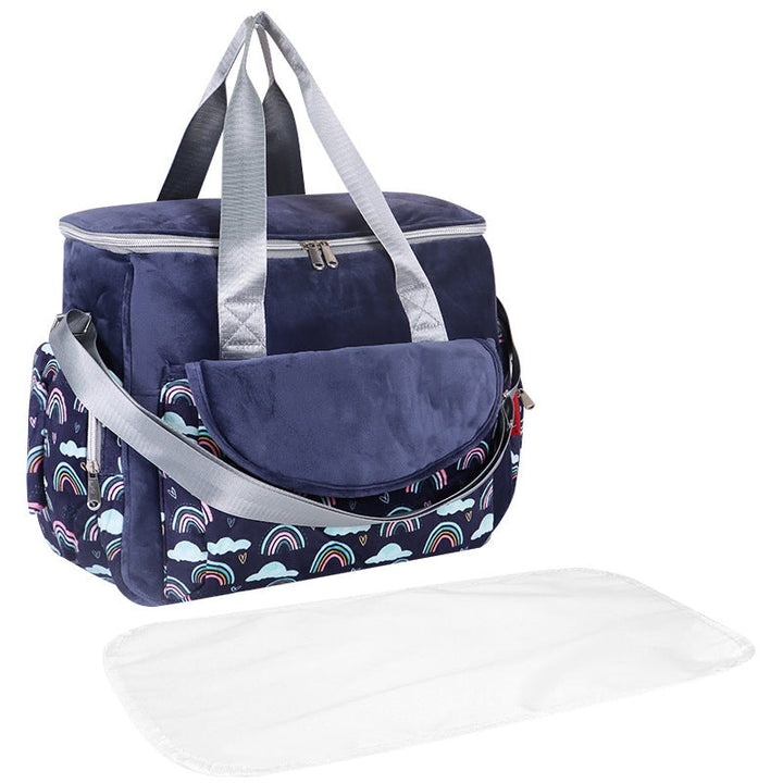 Diaper bag with organized compartments and removable changing mat Kalsten