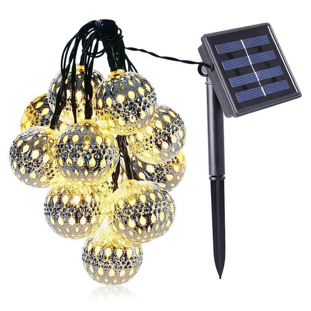 Skanto | Solar Light Sources Moroccan Ball Colorful LED Christmas Lighting Iron Balls Decoration Outdoor Light Sources