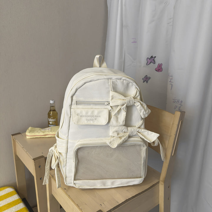 Charming Bow-Detail School Backpack