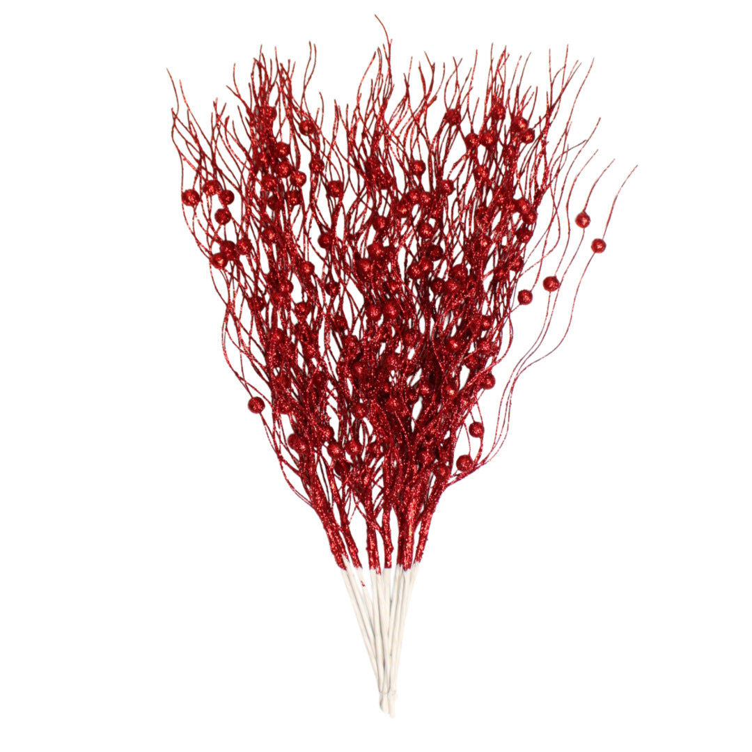 Unisex decorative star branch with berries and flexible wire stem for wreath and table decoration Kalsten