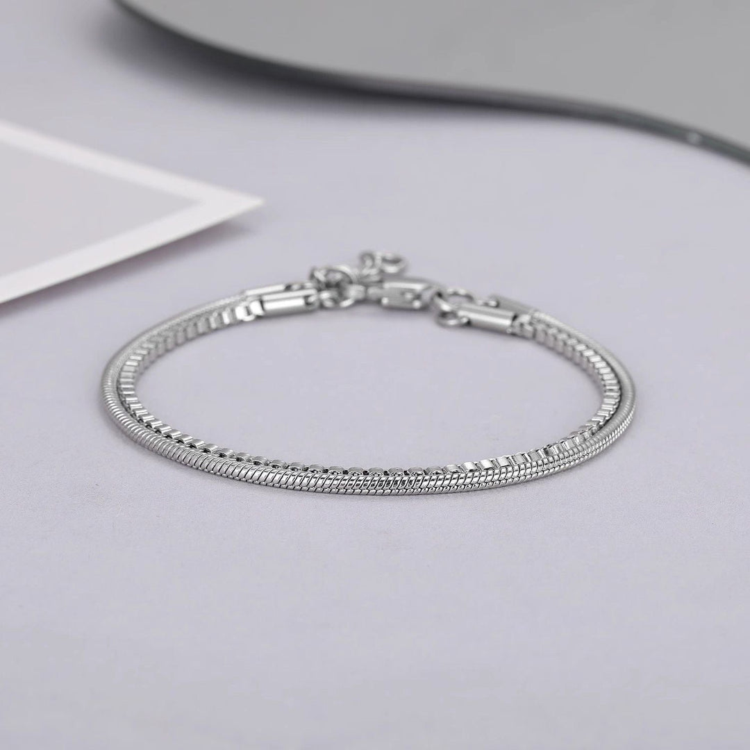 Sleek Double-Chain Stainless Steel Bracelet Kalsten