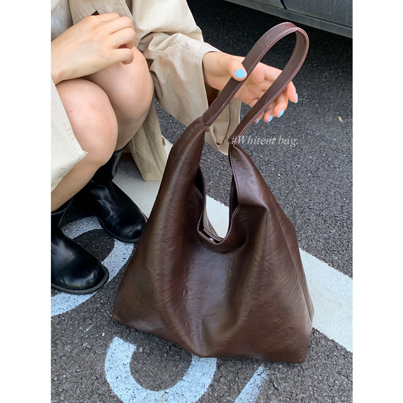 Sleek Soft Leather Hobo Bag Acalora