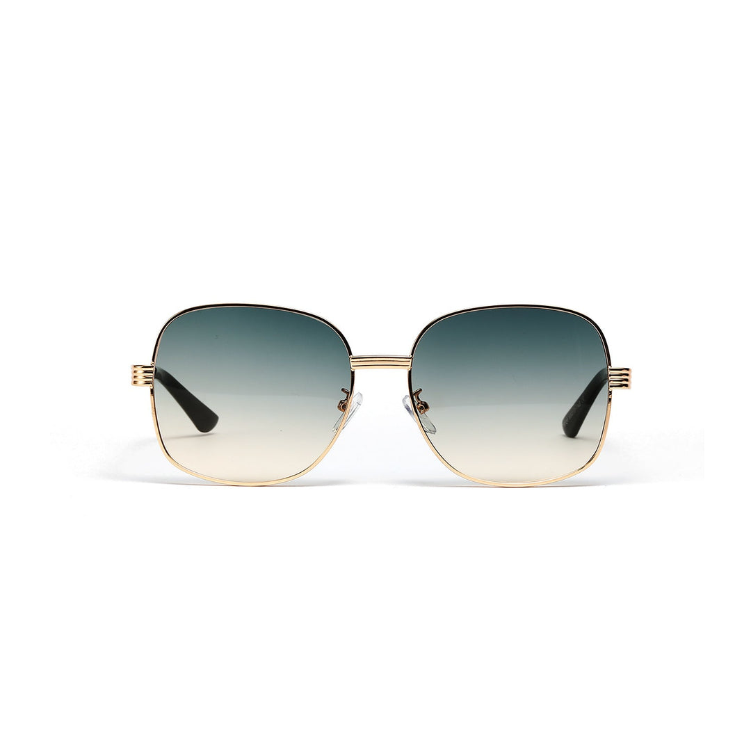 Ladies fashionable angular sunglasses with luxurious golden frame Kalsten