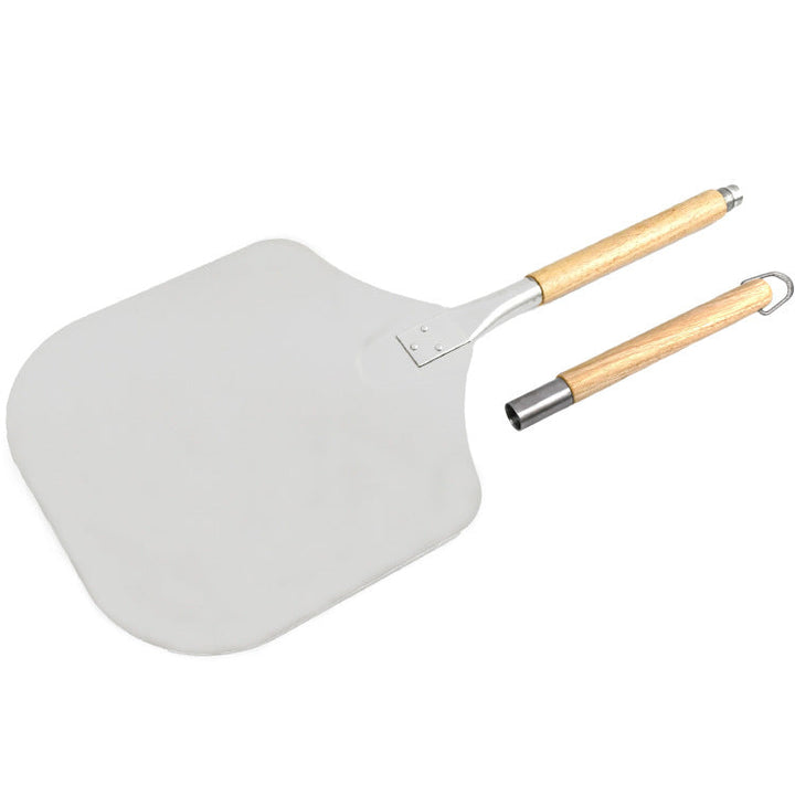 folding wooden handle aluminum pizza peel with removable dough scraper and bench knife set Kalsten