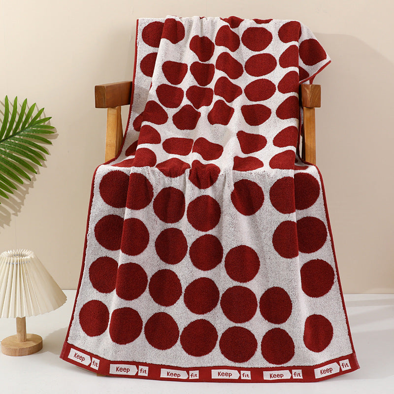 Terry Bath Towel With Modern Dot Design Kalsten