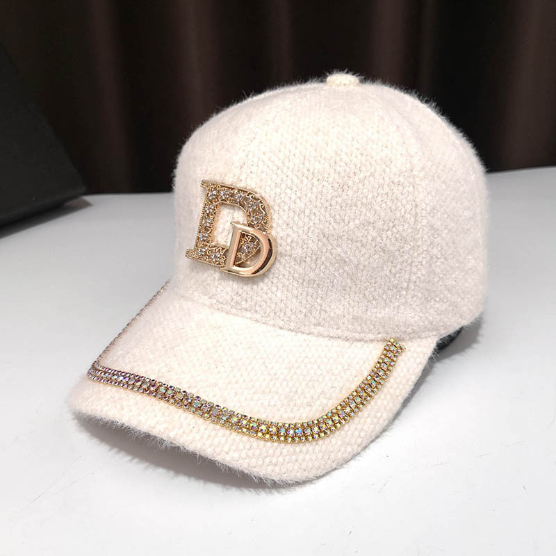 Women's Luxury Embellished Fleece Baseball Cap Kalsten