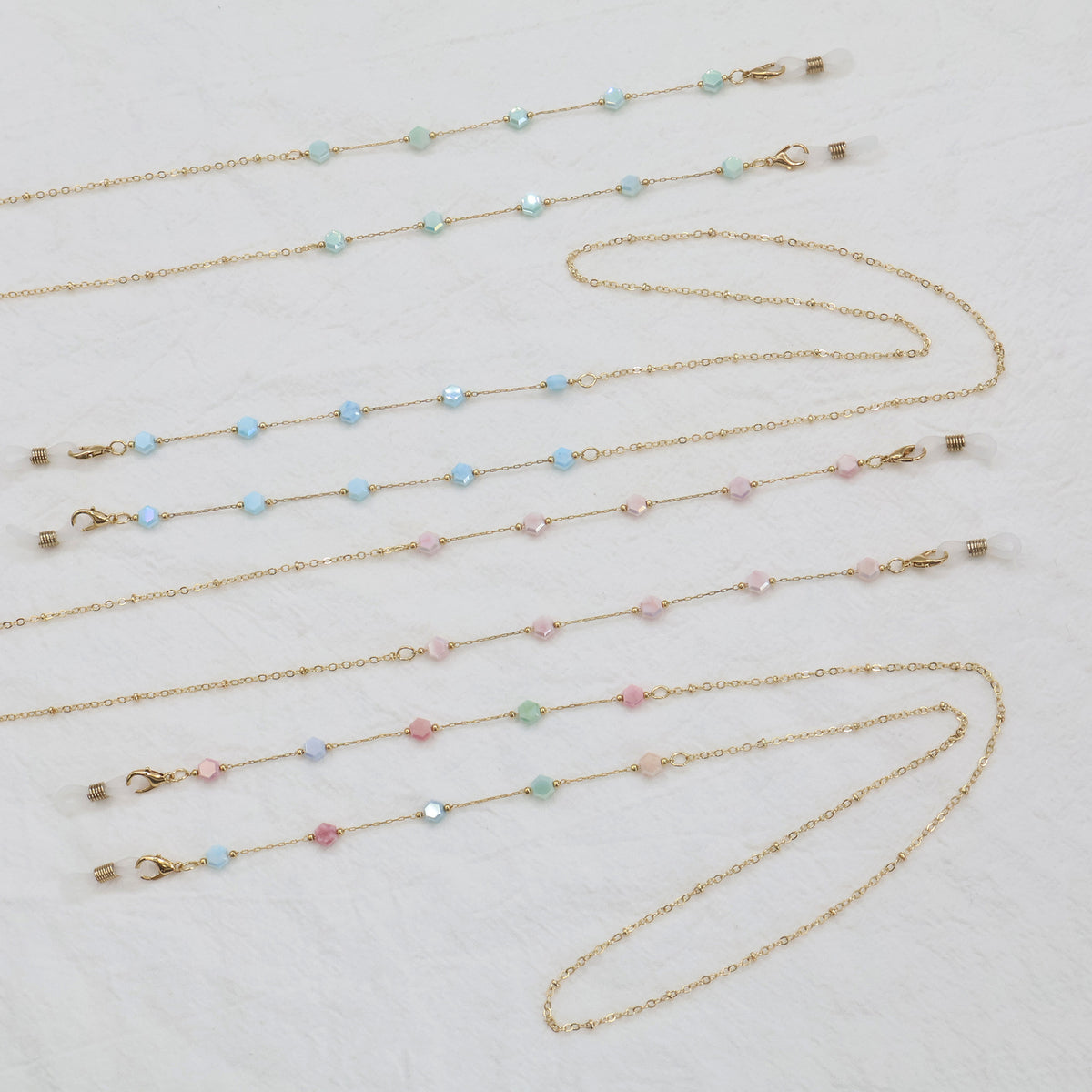 Elegant Gold Chain Necklace with Gemstones Acalora