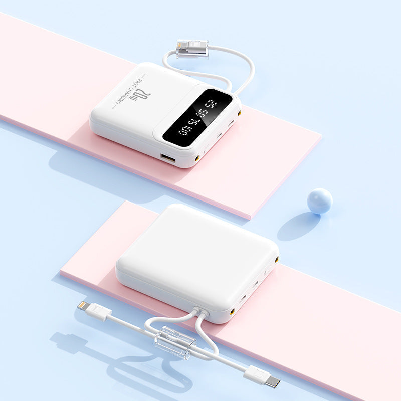 Portable power bank with integrated charging cable and digital display Kalsten