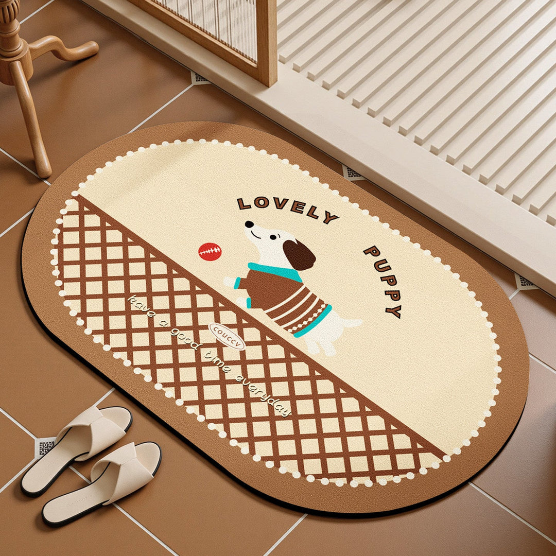 Playful Dog-Themed Bath Mat