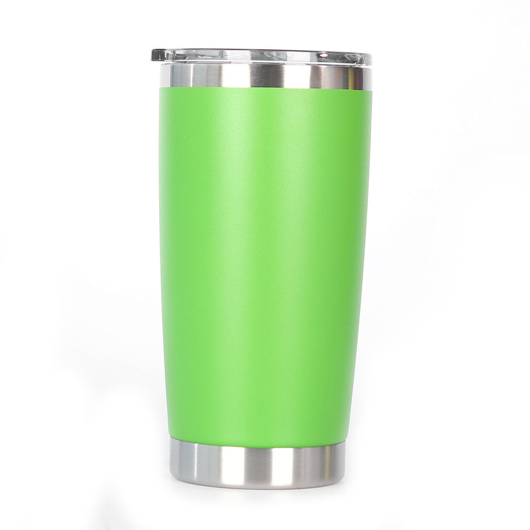 Ergonomic Tapered Insulated Stainless Steel Travel Tumbler With Clear Press-Fit Lid And Non-Slip Base