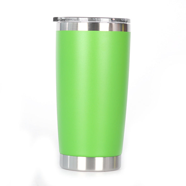 Ergonomic Tapered Insulated Stainless Steel Travel Tumbler With Clear Press-Fit Lid And Non-Slip Base