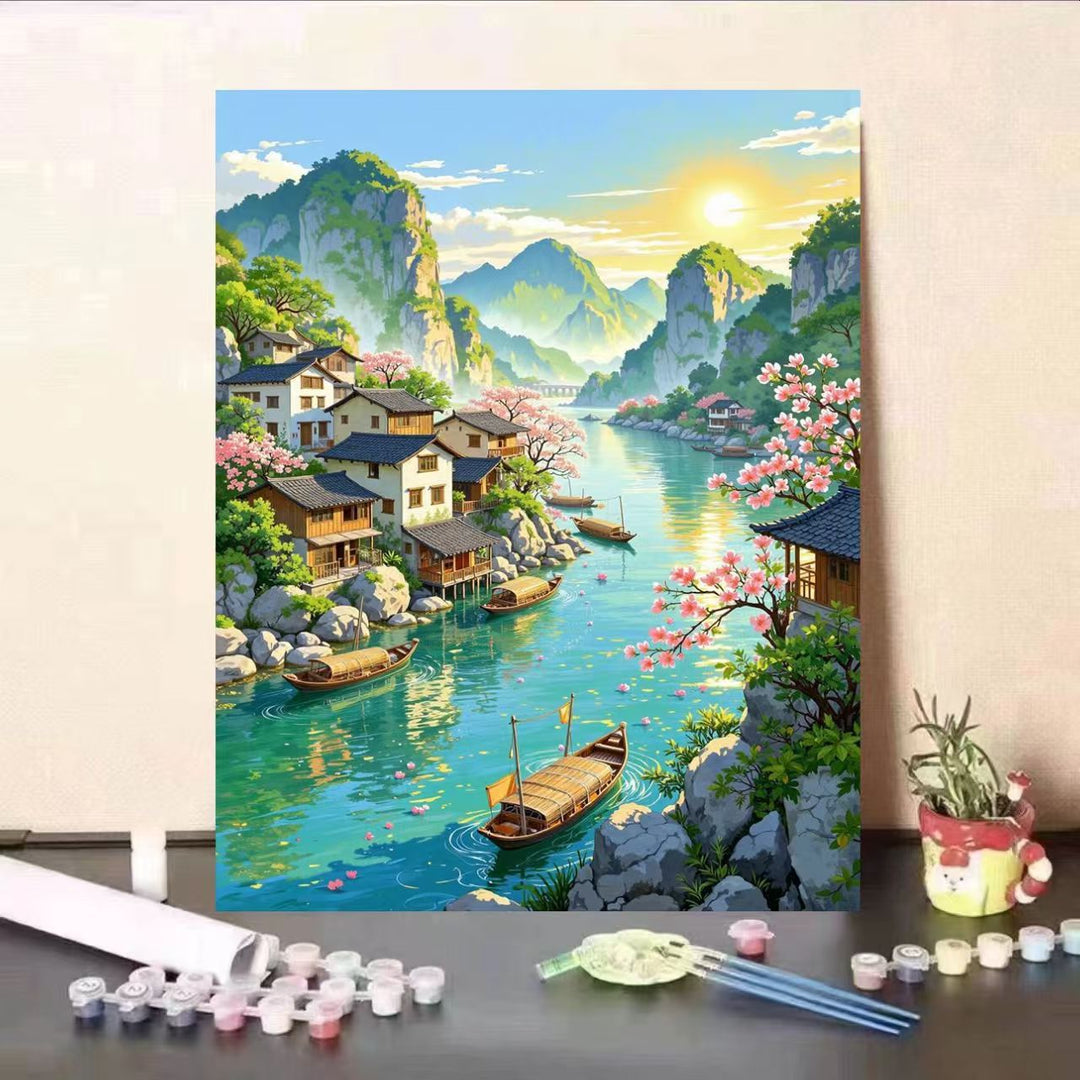 Scenic Landscape DIY Paint by Numbers Art Kit Kalsten