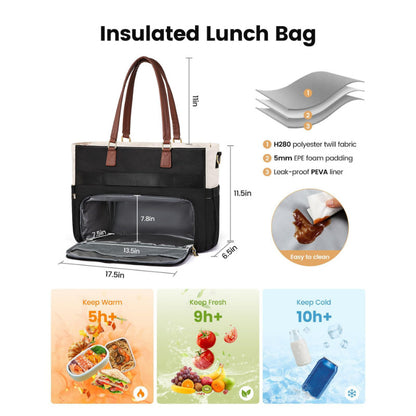 Insulated Multi-Compartment Lunch Tote Acalora