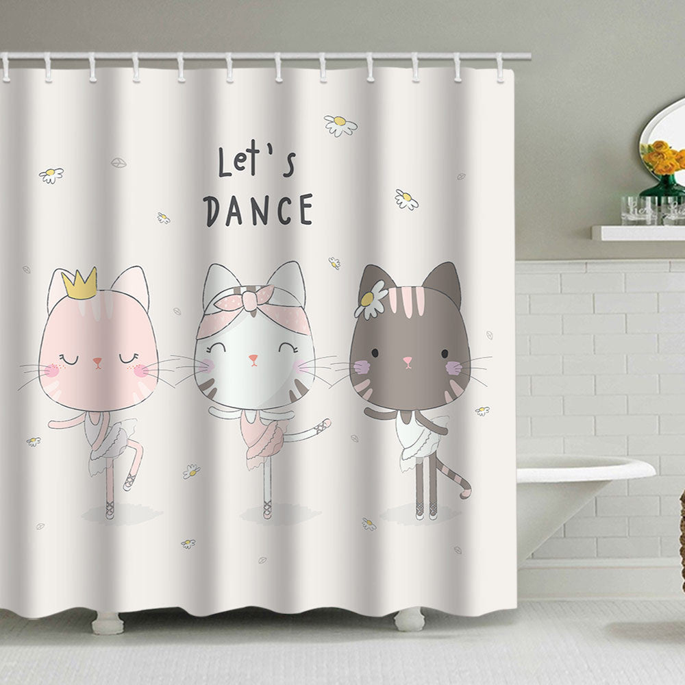 Artistic Dog Illustration Shower Curtain Kalsten
