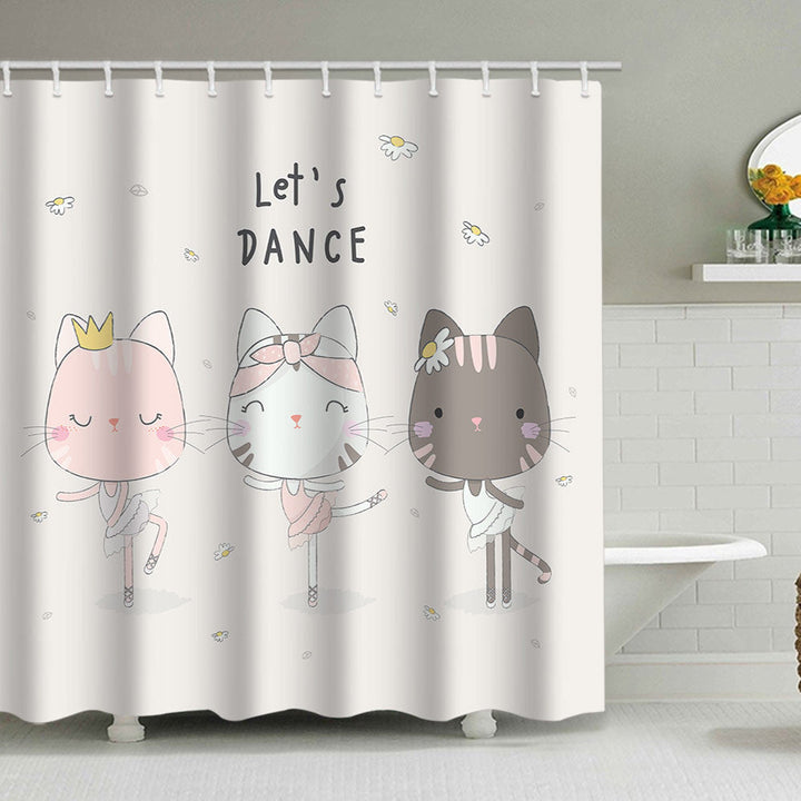 Artistic Dog Illustration Shower Curtain Kalsten