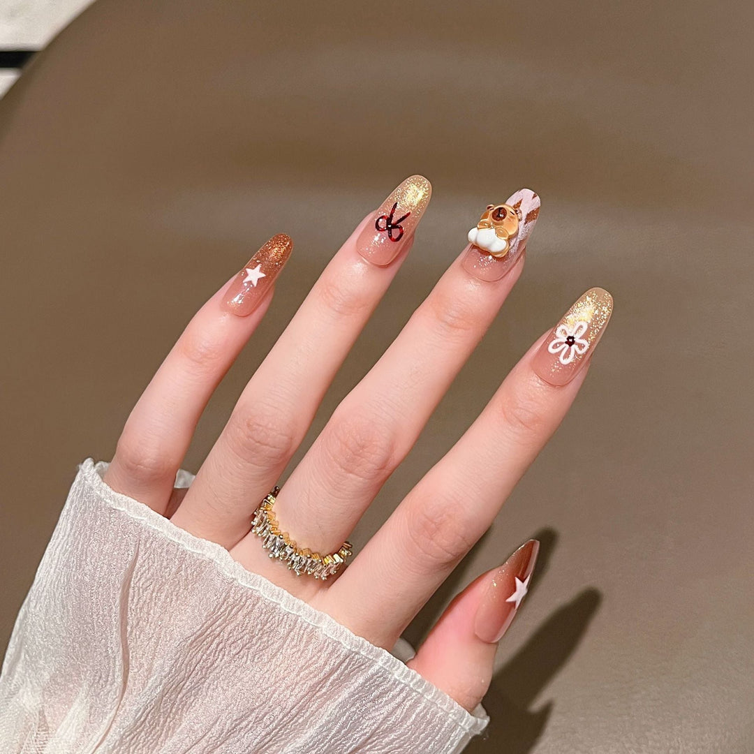Artistic Nail Art Extensions with Floral Accents Kalsten
