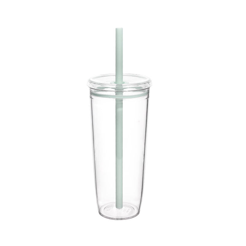 Women's Transparent BPA-free Drinking Cup with Integrated Straw Kalsten