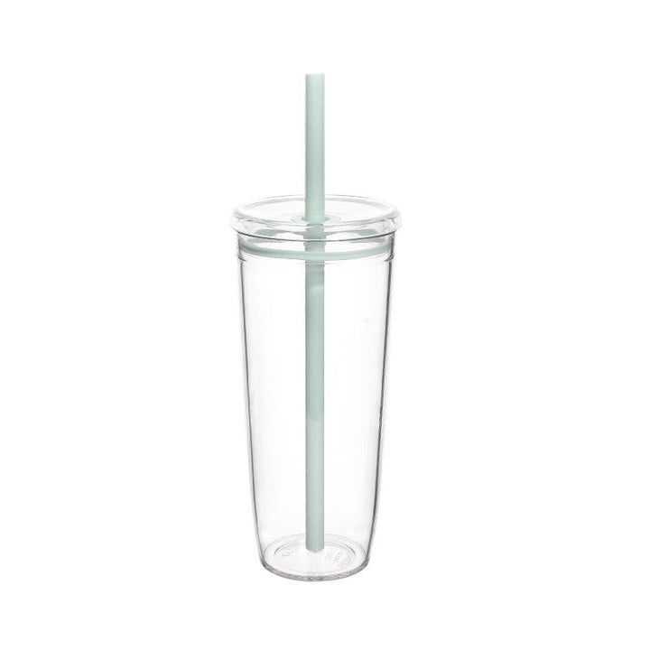 Women's Transparent BPA-free Drinking Cup with Integrated Straw Kalsten