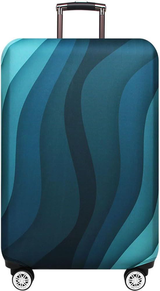 Unisex non-elastic suitcase protective cover with world travel design for hard-shell trolley and spinner wheels Kalsten