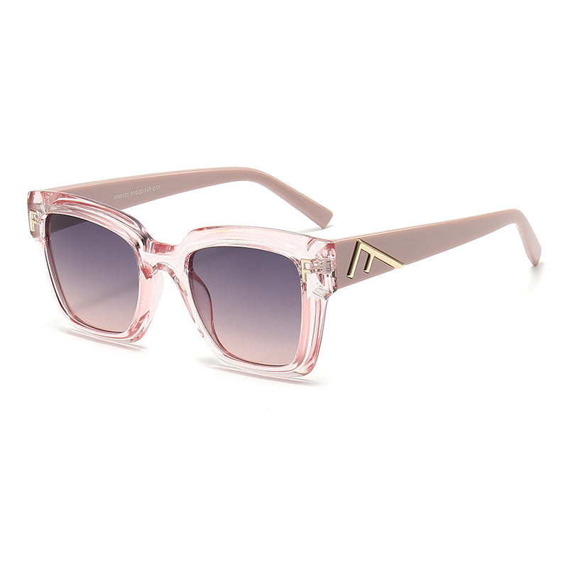 Ladies fashionable square sunglasses with gold details Kalsten