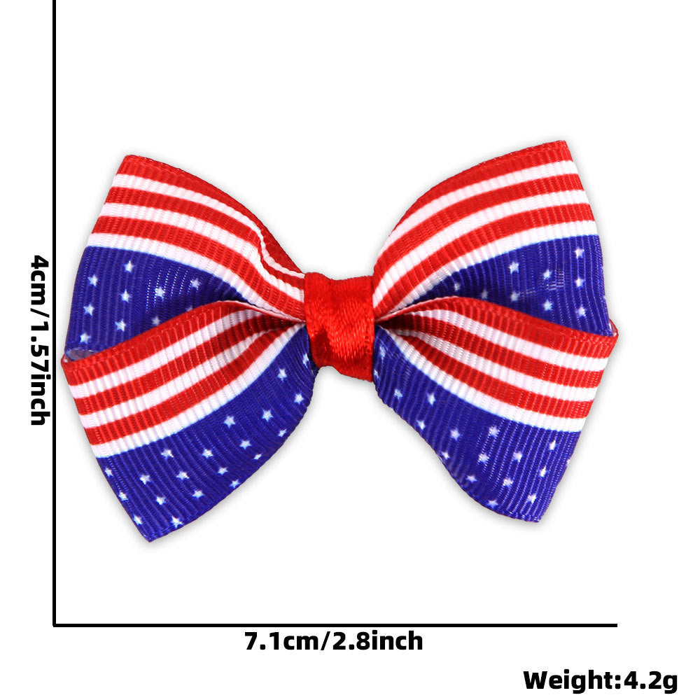 Women's Independence Day mini grosgrain ribbon hair bow with alligator clip Kalsten