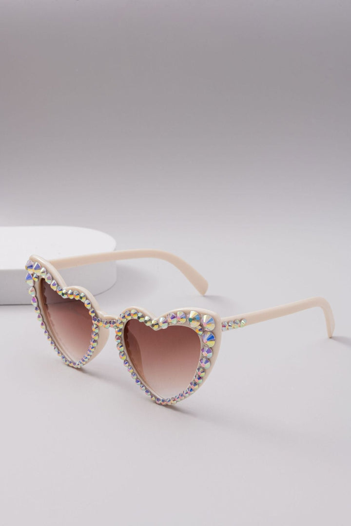 Women's Heart-Shaped Sparkle Sunglasses Kalsten