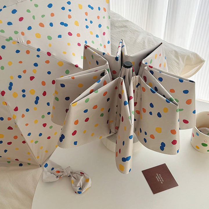 Women Multi-Purpose Foldable Shoulder Bag with Colorful Polka Dot Pattern Kalsten