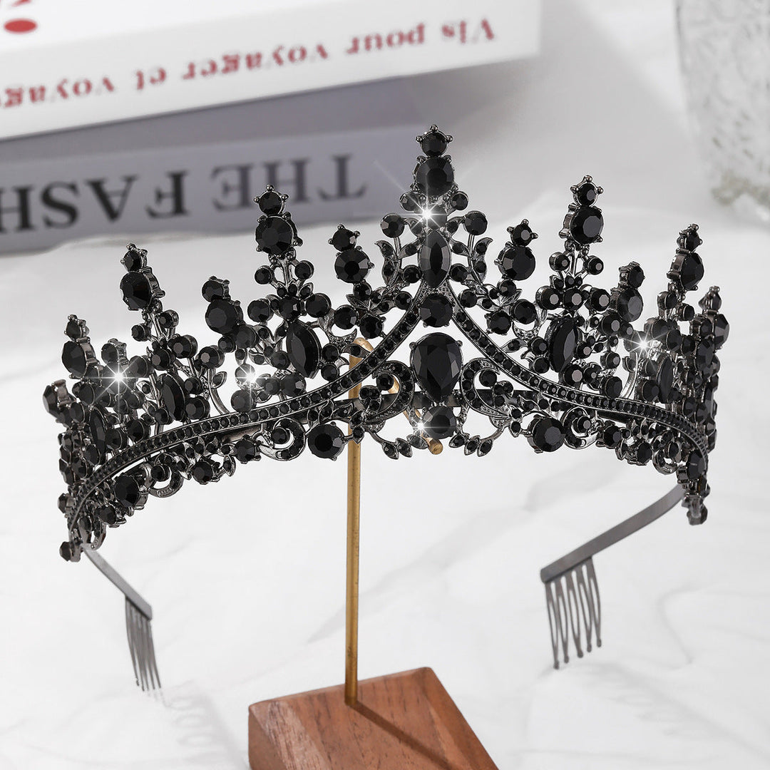 Ladies Opulent Tiara with Black Crystal Detailing Kalsten