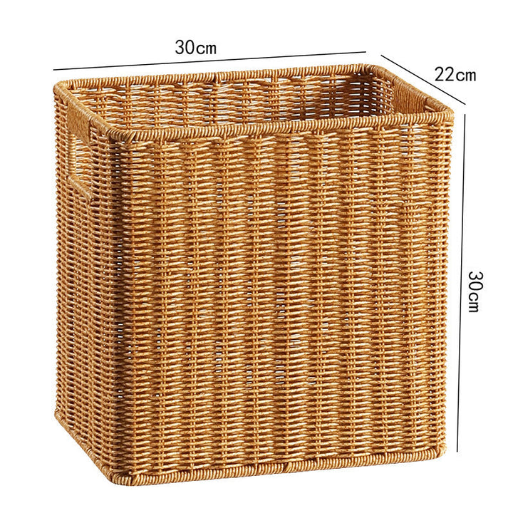 Handwoven Rectangular Storage Basket with Cutout Handles Kalsten