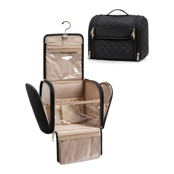 Cosmetic organizer with multiple compartments and practical hanging option Kalsten