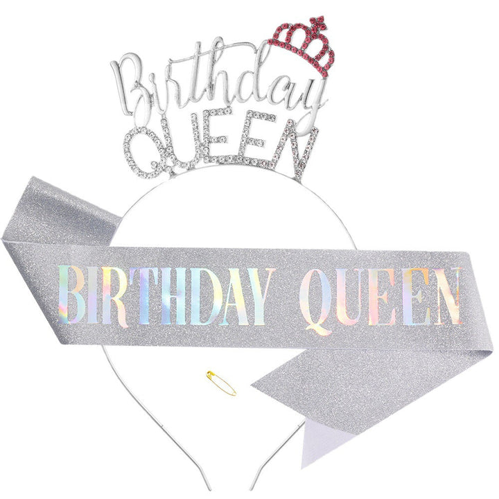 Ladies Glitter Headband with "Birthday Queen" lettering Kalsten
