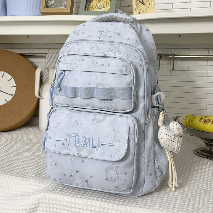 Multi-Compartment Textured School Backpack