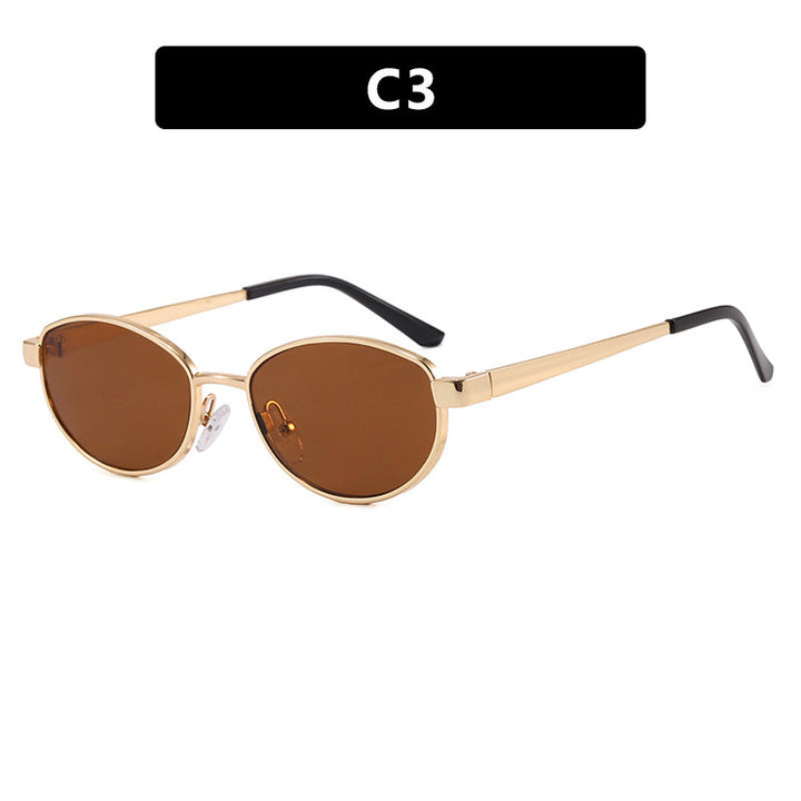 Women's fashionable sunglasses in an elegant oval design with a high-quality metal frame Kalsten
