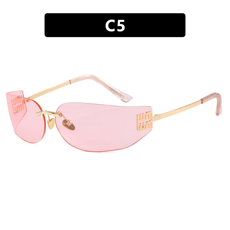 Women's futuristic designer sunglasses with unusual frame and UV protection Kalsten