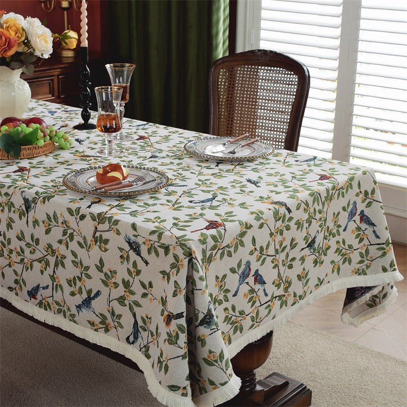Artistic Bird Print Tablecloth