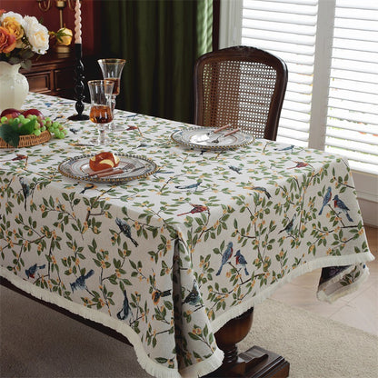 Artistic Bird Print Tablecloth