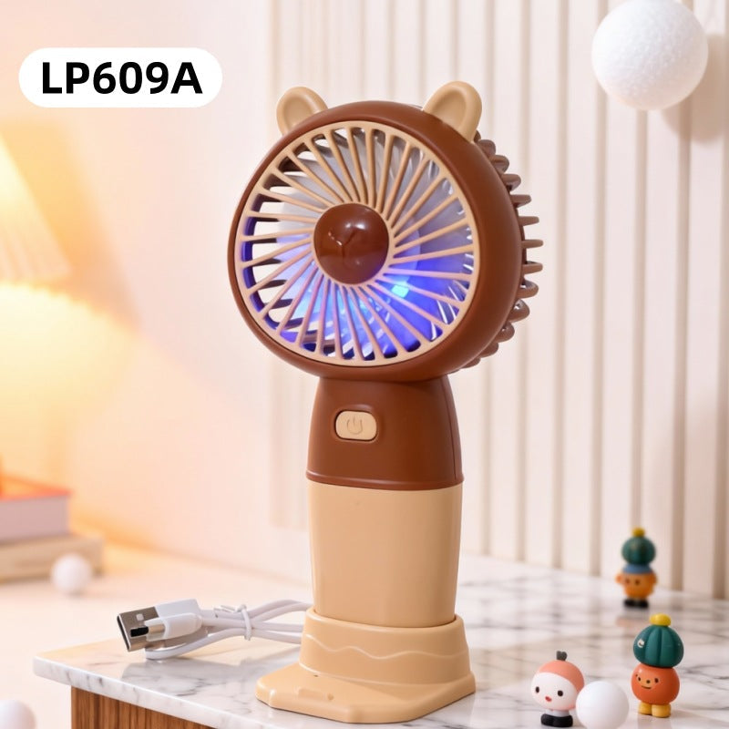 Unisex nan compact rechargeable handheld fan with USB charging function and removable stand Kalsten