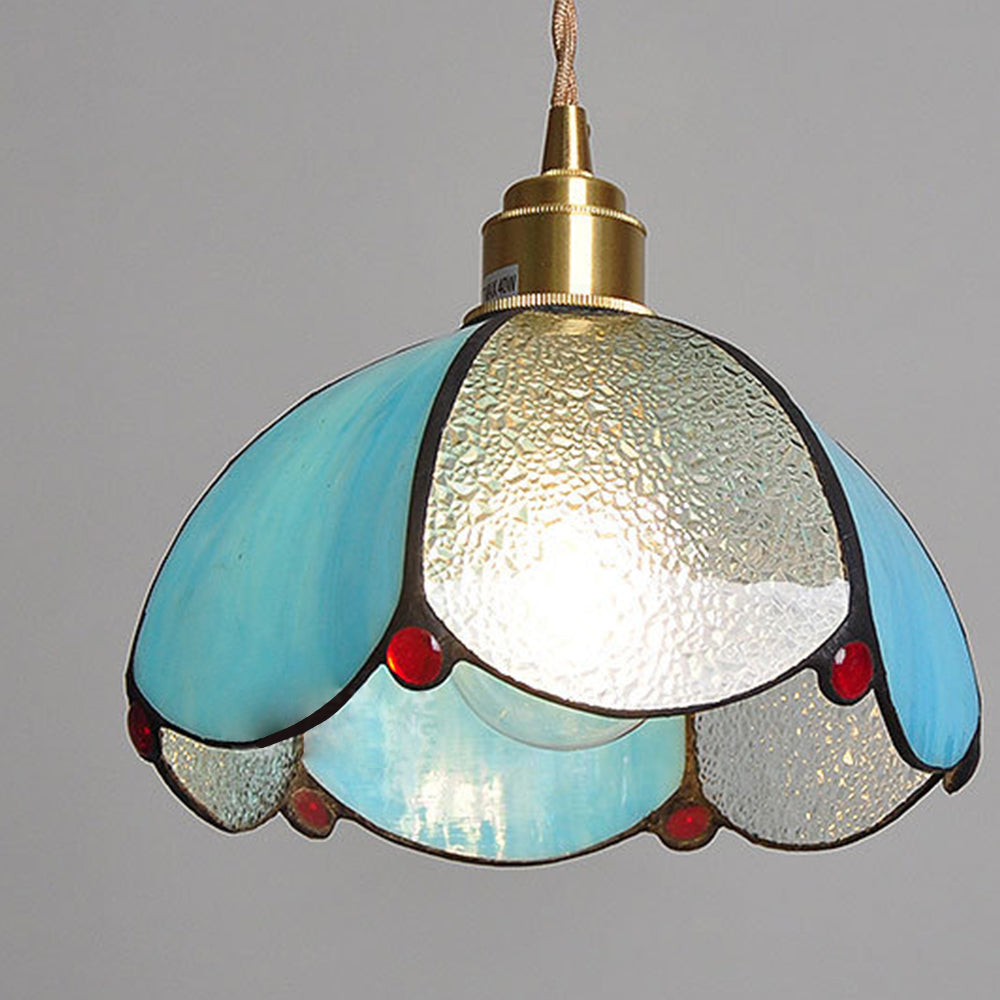 Vintage Stained Glass Dome Tiffany Pendant Light | Kalsten