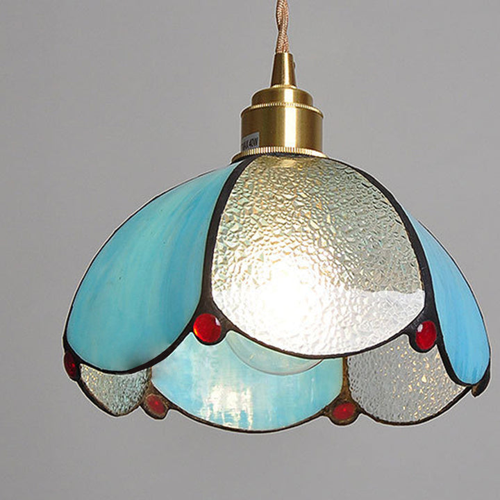 Vintage Stained Glass Dome Tiffany Pendant Light | Kalsten
