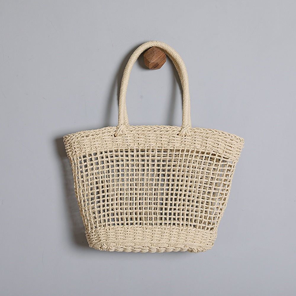 Basket bag made of natural raffia with sturdy carrying handles Kalsten