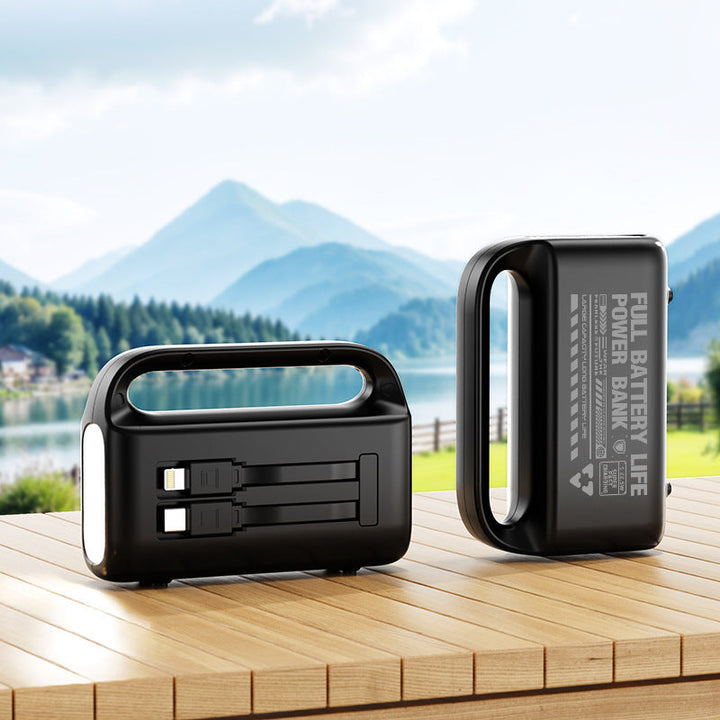 Portable power bank with ergonomic grip and integrated charging ports Kalsten