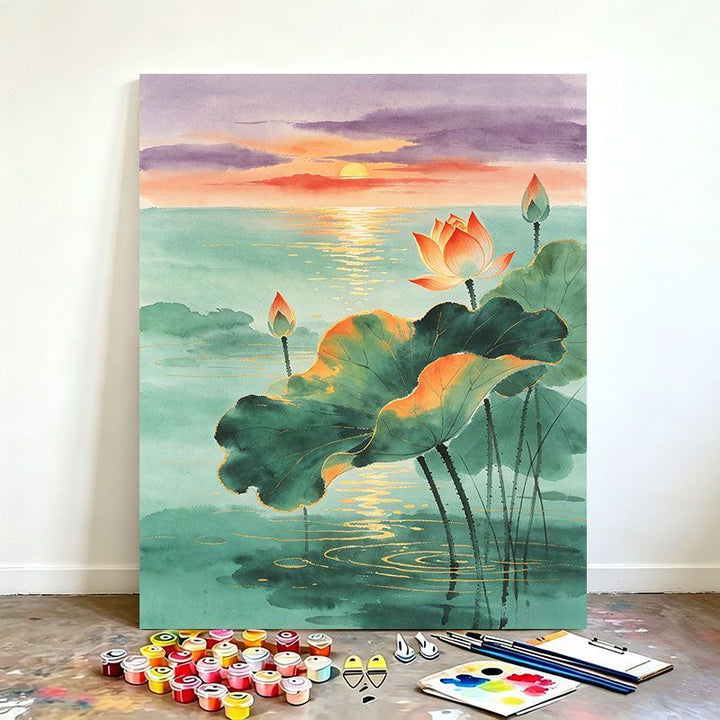 Watercolor Lotus Art Painting Kit Kalsten