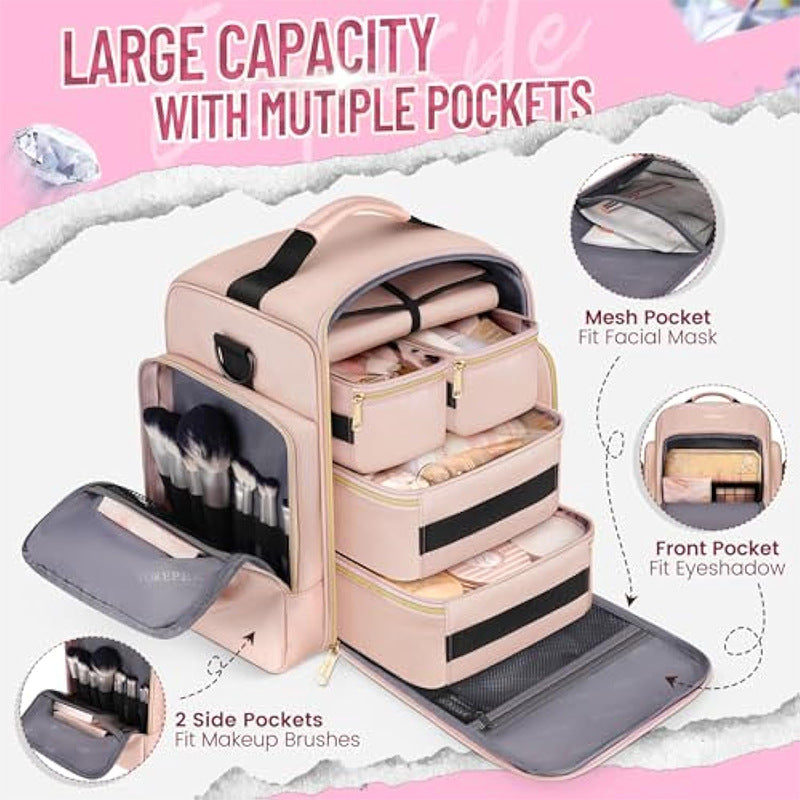 Cosmetic Organizer Backpack with Practical Compartment Design Kalsten