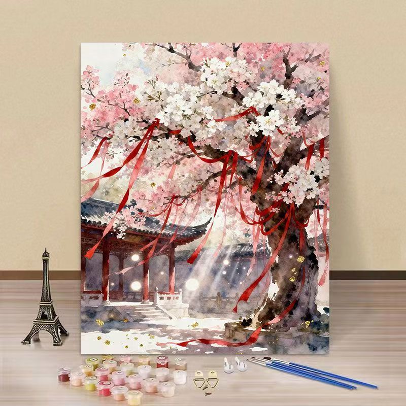 Cherry Blossom Scenic Paint by Numbers Kit Kalsten