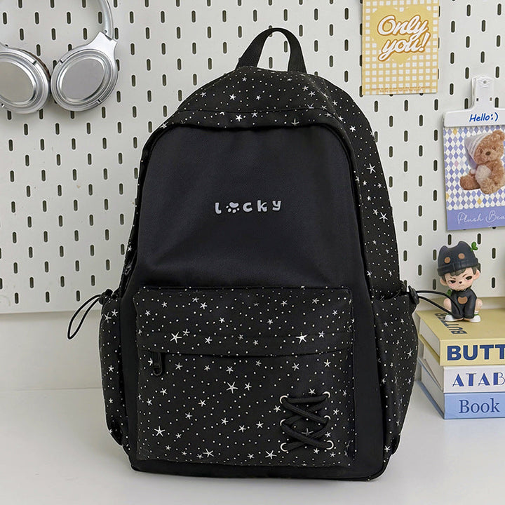 Charming Star-Embellished Student School Backpack