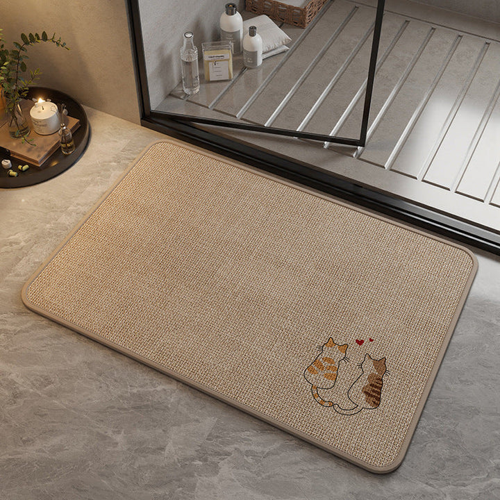 Decorative Cat-Themed Bath Mat Kalsten