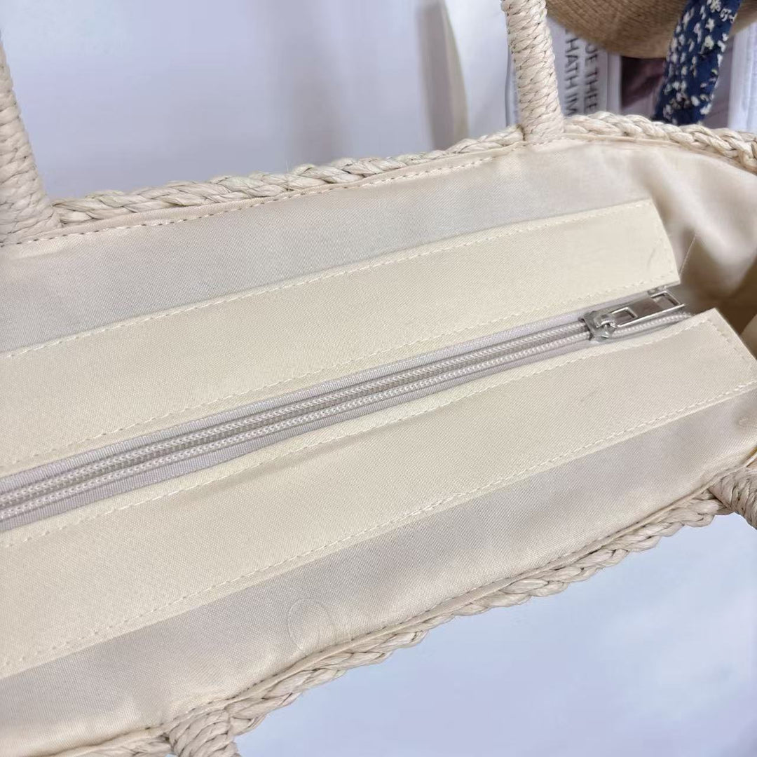 Braided beach bag with airy mesh structure Kalsten