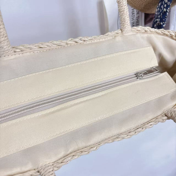 Braided beach bag with airy mesh structure Kalsten